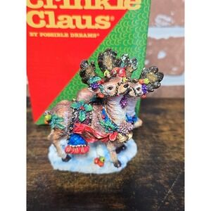 Vtg 1997 Crinkle Claus Crinkle Reindeers Possible Dreams Christmas Figurine Gift